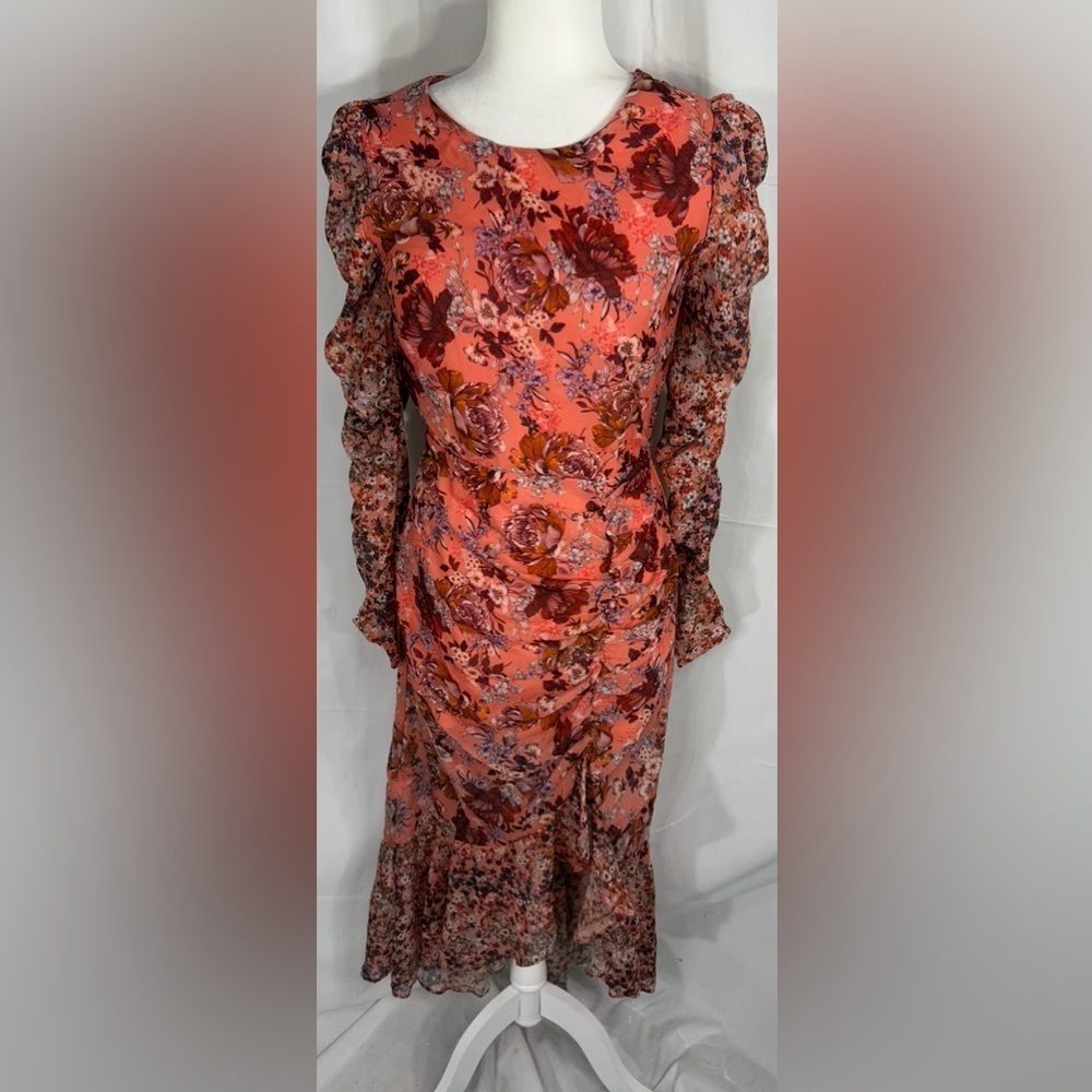 NSR Vibrant Floral Long Sleeve Dress